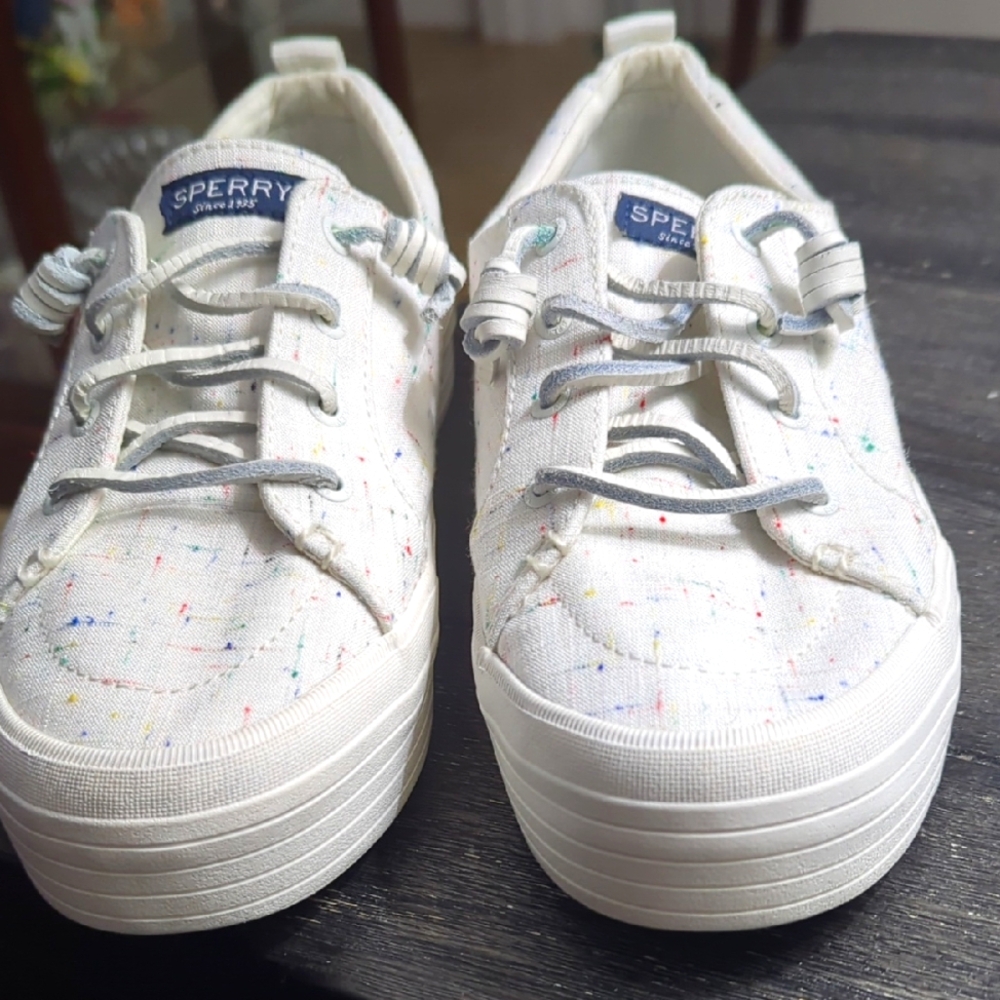 NWOT Sperry Confetti Platform Crest Vibe Ladies Sneakers Size 10 - Picture 2 of 9